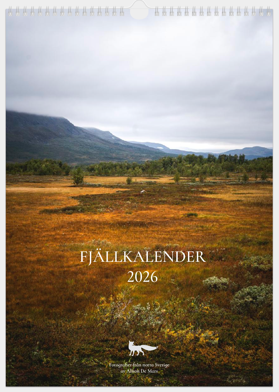 Fjällkalender 2026 Alison De Mars calendar Swedish northern landscapes