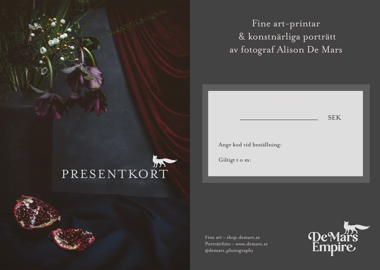 Presentkort / gift card (physical)